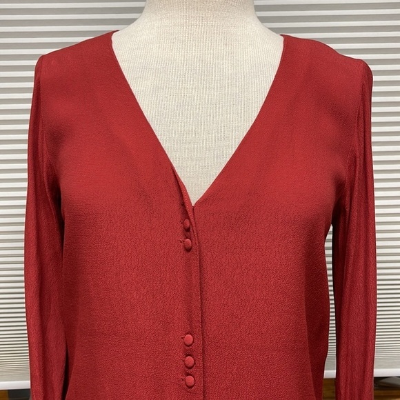 Madewell Rust Heather Long-Sleeve Button-Front Dress Size XXS - Picture 4 of 12